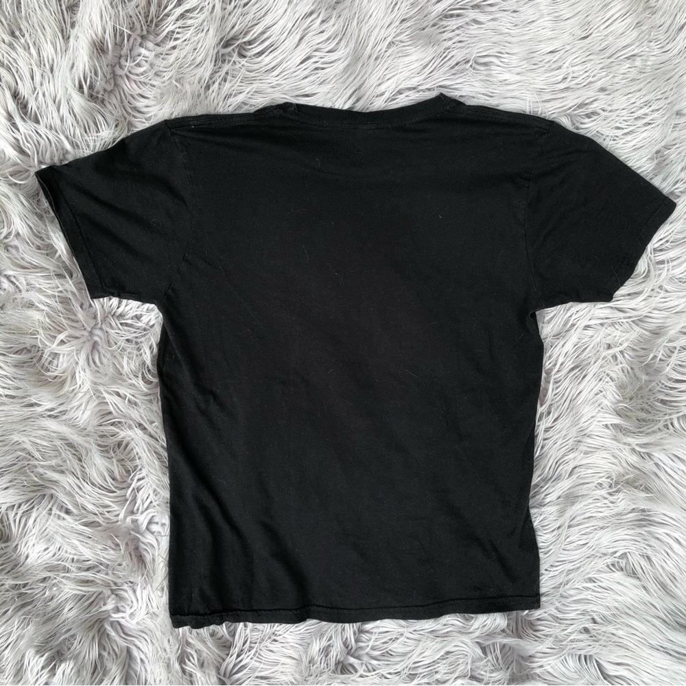 Rainbow Gradient Elephant Ikat Graphic Black T-Shirt, Size M - Picture 3 of 4